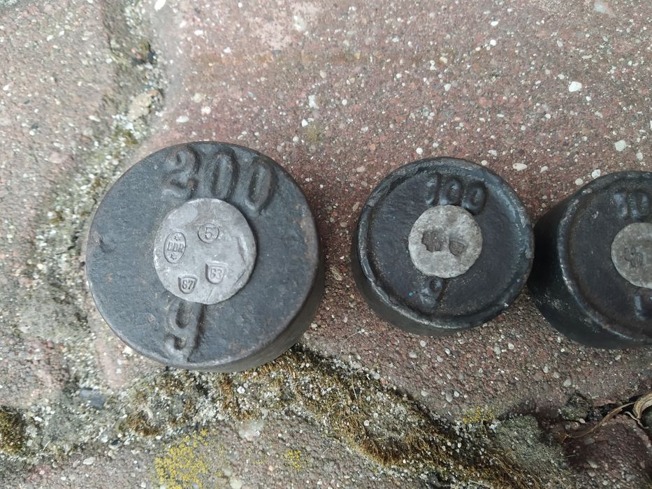 Stare odważniki 50g, 100g, 200g
