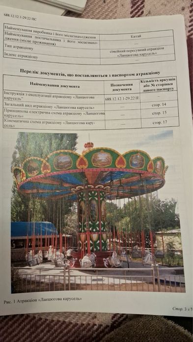 Атракціони ланцюгова карусель атракцион цепочная карусель