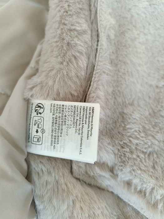 Ramoneska futro h&m xs s 37 nowa kurtka