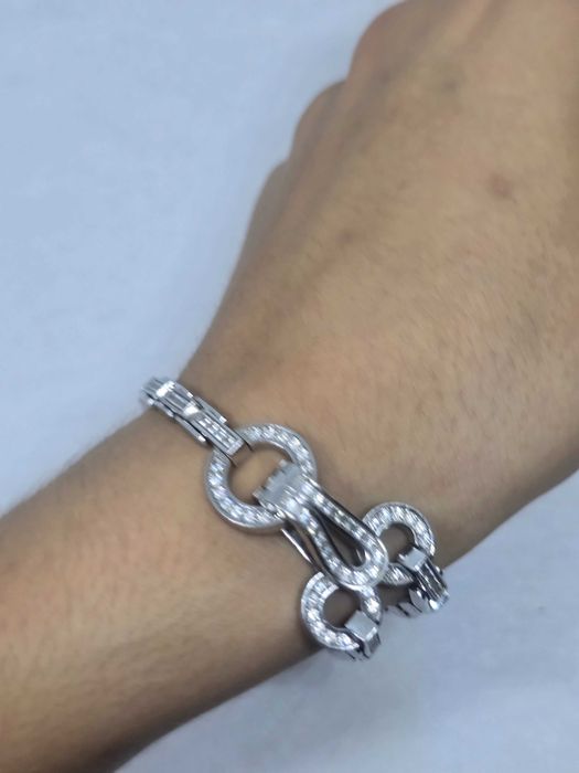 Золотий браслет з фіанітами. Золотой браслет с фианитами