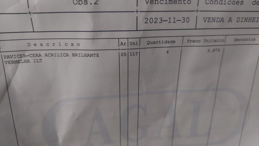 Cera Acrilica Brilhante Vermelha 1lt