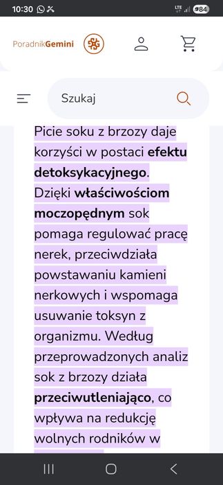sok z brzozy prozdrowotnie super sprawa