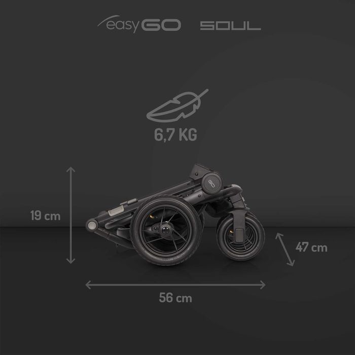 EasyGo Soul lekki wózek 2w1 na pompowanych kółkach