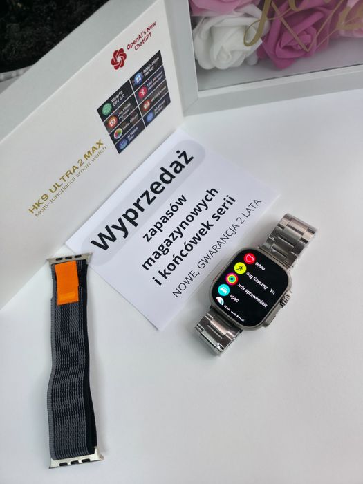 Smartwatch HK Ultra Max – AMOLED 2,12", połączenia Bluetooth, nowy