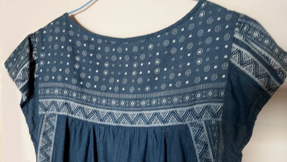 Vestido/túnica em ganga com bordado