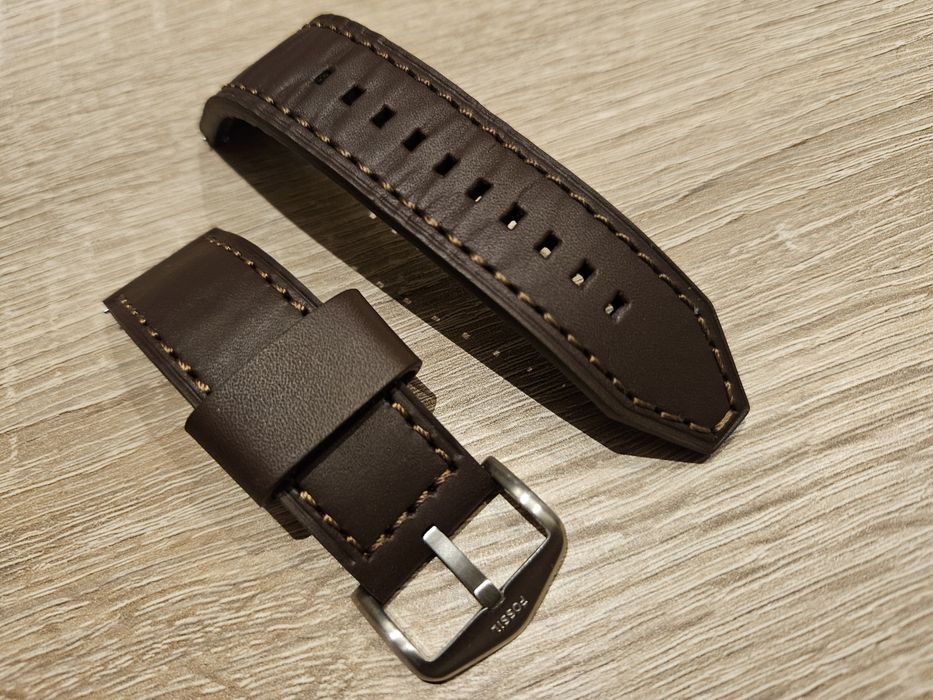 Oryginalny pasek skórzany skóra brązowy do zegarka Fossil Decker 22mm