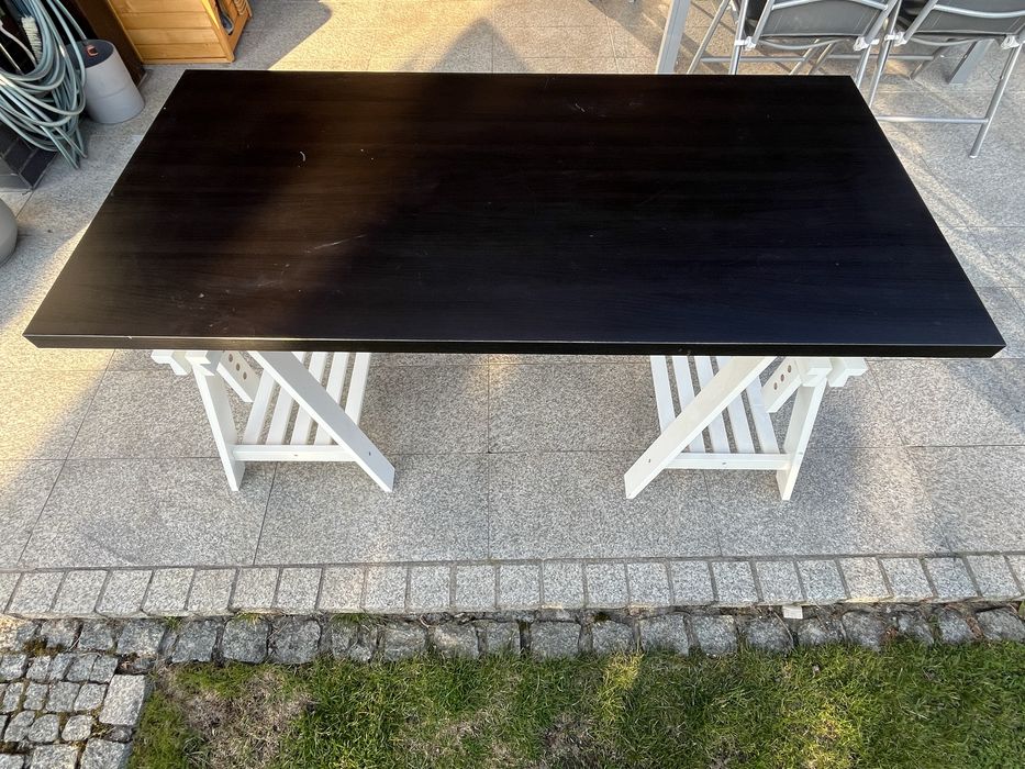 Biurko IKEA Linnmon czarne regulowane , blat 150x75cm