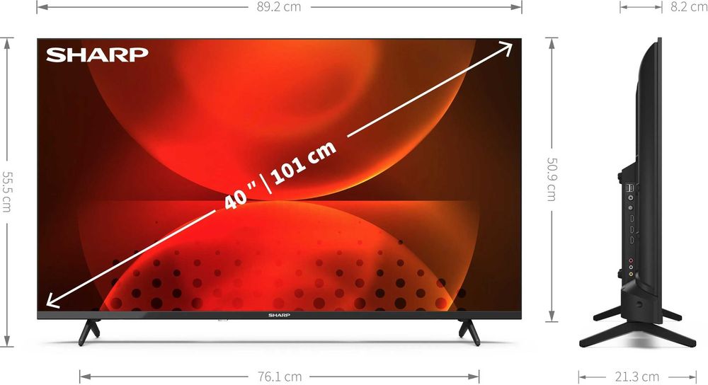 Nowy Sharp 40 cali FHD Smart Android WIFI DVB-T2 40FH2EA gwarancja 12m telewizor