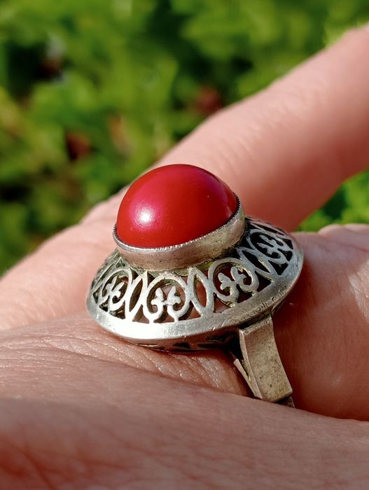 Staruszek srebro i koral