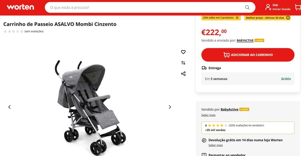 Carrinho de bebé Asalvo