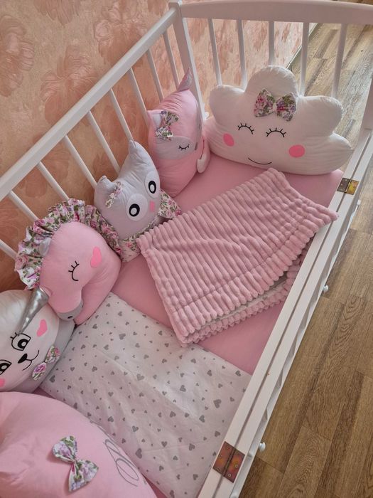 Дитяче ліжечко маятник, матрац та бортики