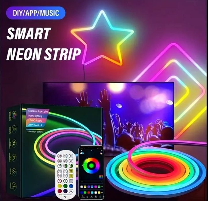 Неонова світлодіодна стрічка лед стрічка неоновая светодиодная лента