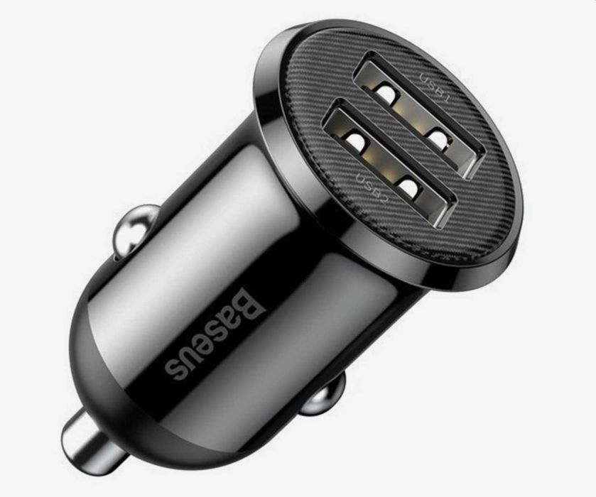 Baseus Ładowarka Samochodowa Grain Pro (Dual USB 4.8A ) Black Nowa GW