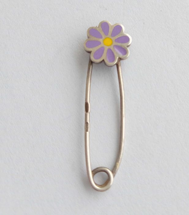 Брошка булавка "Квітка" Срібло 925 проба. Емаль