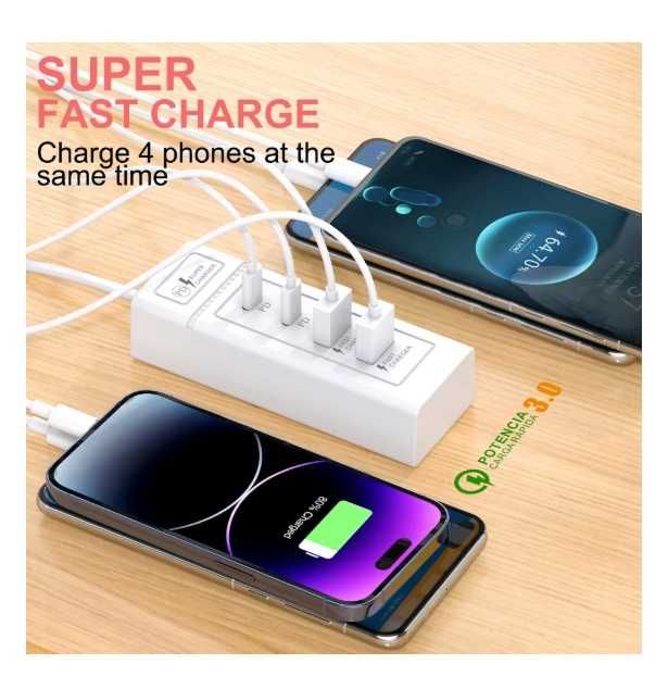 4-portowa ładowarka USB do szybkiego ładowania typu C