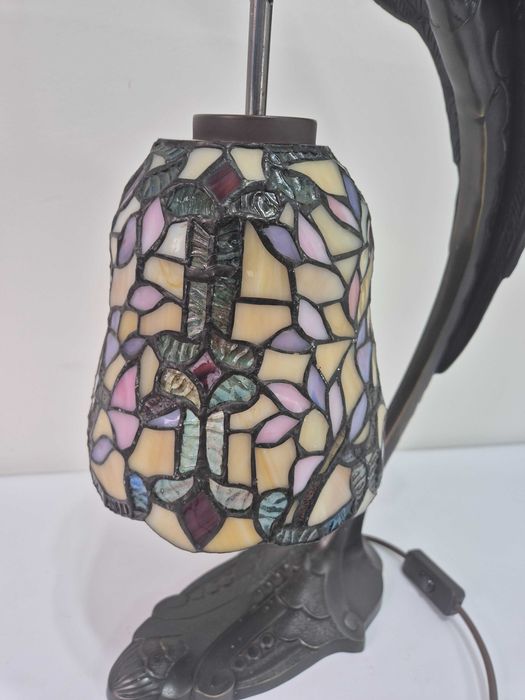Lampa witrażowa z brązu