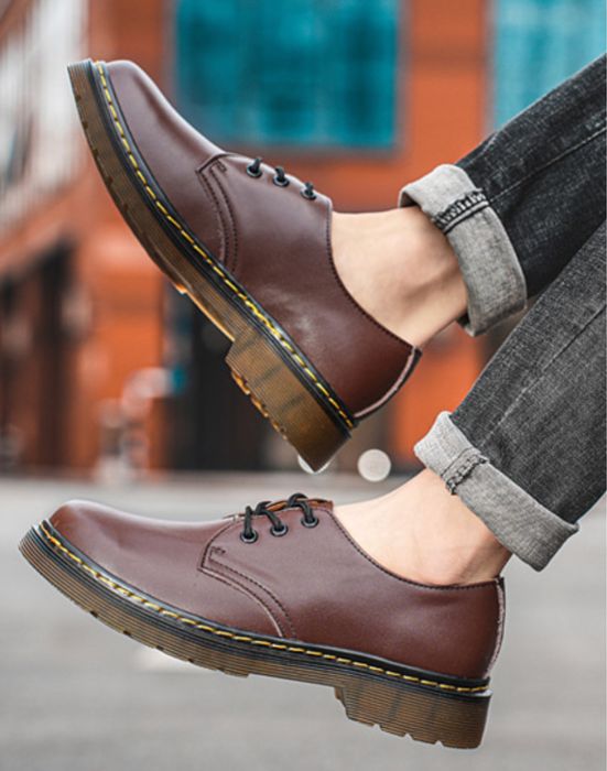 Półbuty klasyczne glany mokasyny dr martin brązowe eleganckie miejskie