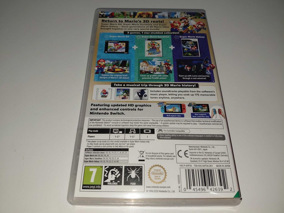 switch SUPER MARIO 3D ALL-STARS zestaw 3 gier UNIKAT kartridż