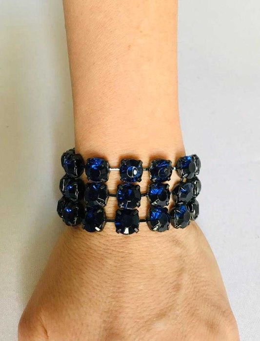 SUPER bransoletka łańcuszek kobaltowa biżuteria