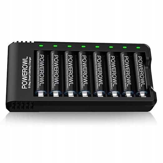 POWEROWL Ładowarka do Ni-MH/Ni-CD Akumulatory AA/AAA +8 BATERII