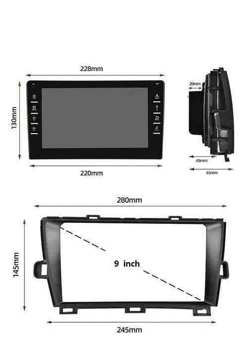 Radio android 12 Toyota Prius 09-2013 wifi gps wyprz