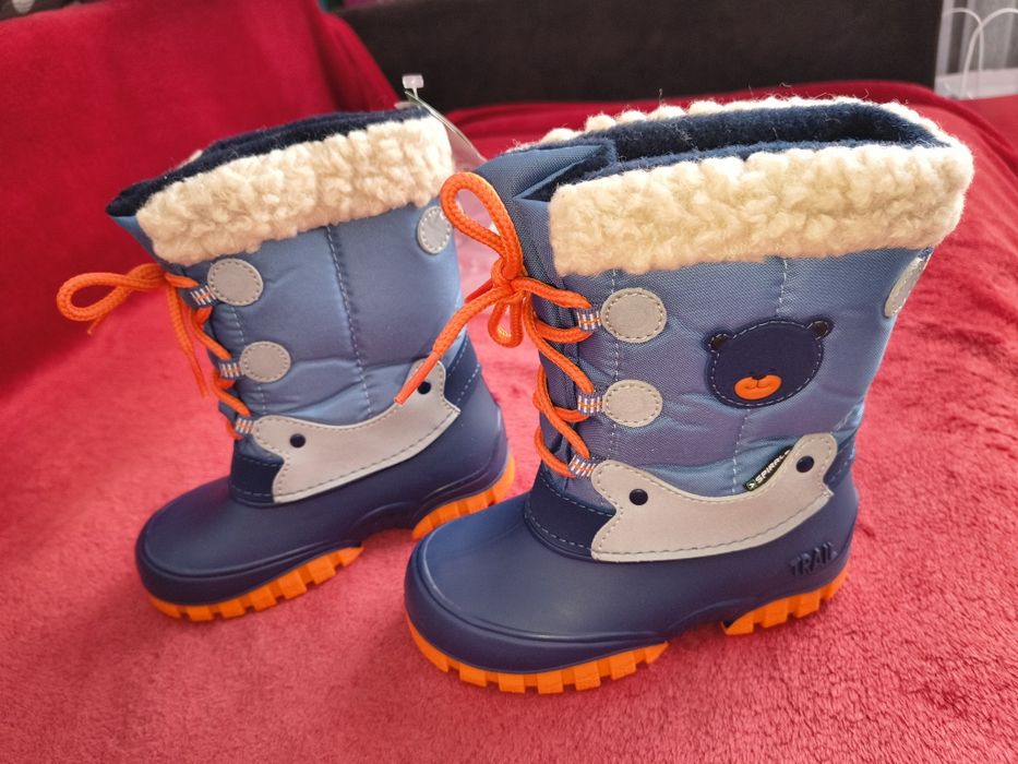 Śniegowce z wełną,Spirale dla chłopca, roz.28, Nowe z metką!