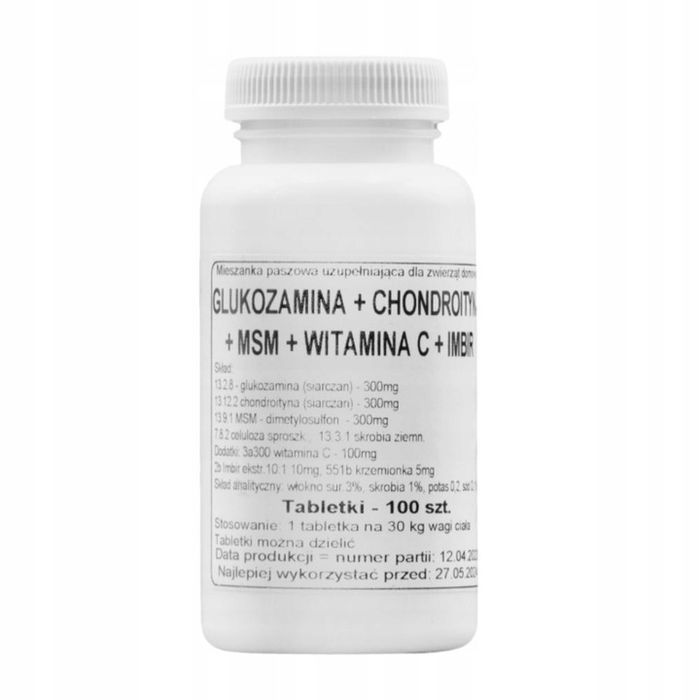 podkowa glukozamina + chonfroityna + msm + witamina c + imbir 100 tab.