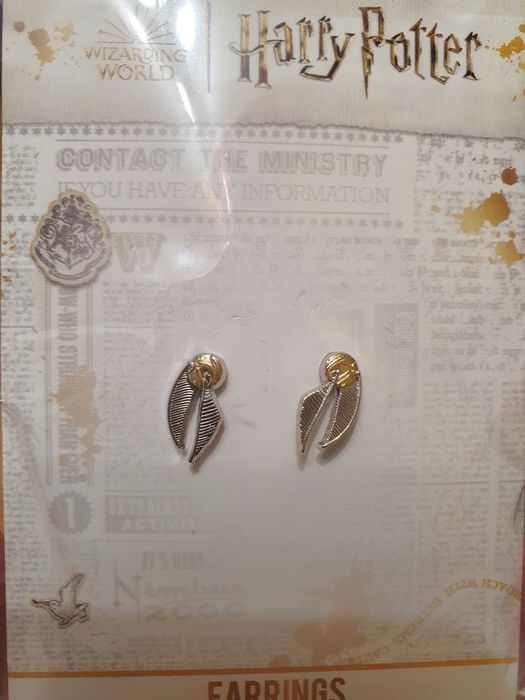 Srebrne kolczyki 925! Harry Potter Złoty Znicz Sterling silver hp