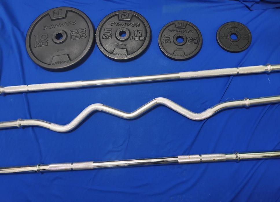 Barras/ discos/banco/rack  musculação