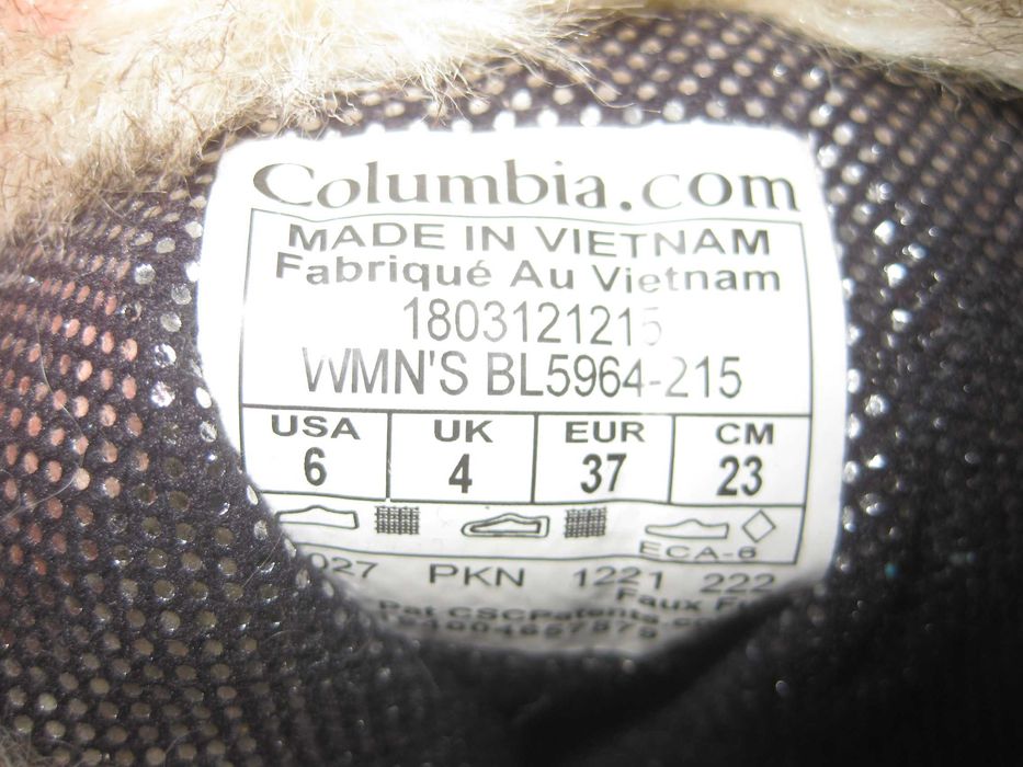 24 см устілка, зимові термо сапогі чоботи Columbia waterproof