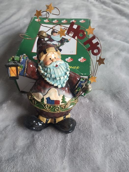 Antyczna Ozdoba Przedstawiająca Wesołego Świętego Mikołaja