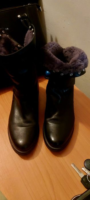 Сапоги зимние кожаные