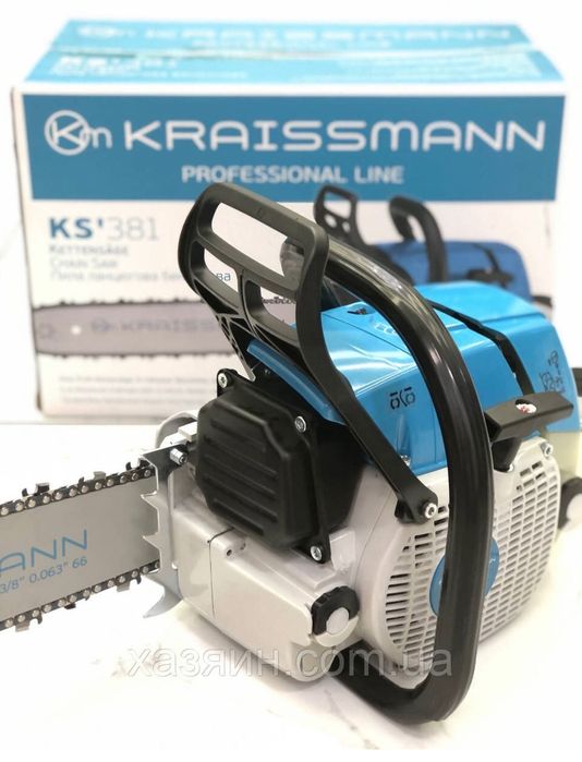 Бензопила Kraissmann KS 381 (шина 450 мм, объемом 72 см3) проф серия