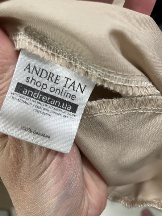 Дизайнерська бежева сукня - сорочка Andre Tan, розмір М