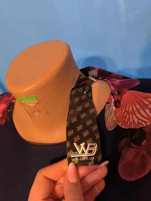 Синя сукня з принтом орхідеї, нова