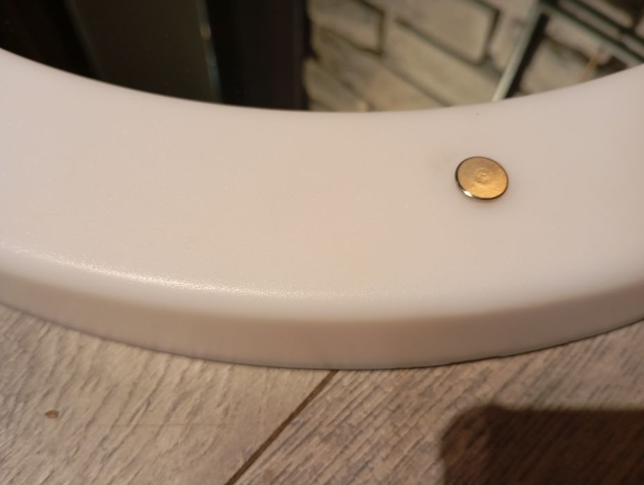 Lustro LED wiszące okrągłe w białej ramie 45cm