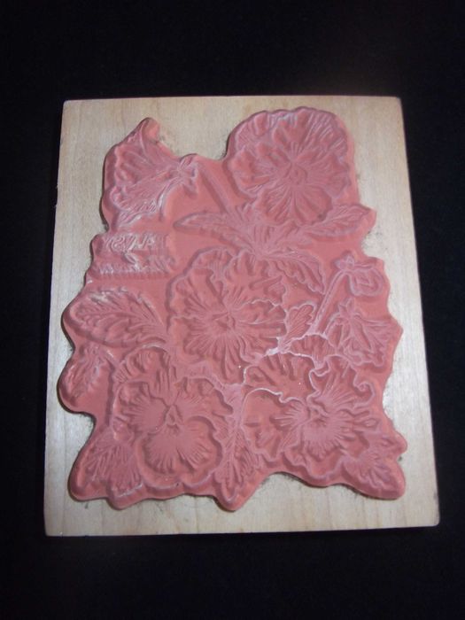 Carimbo em madeira Flor / Wooden stamp Flower - "Pansy Violaceae"