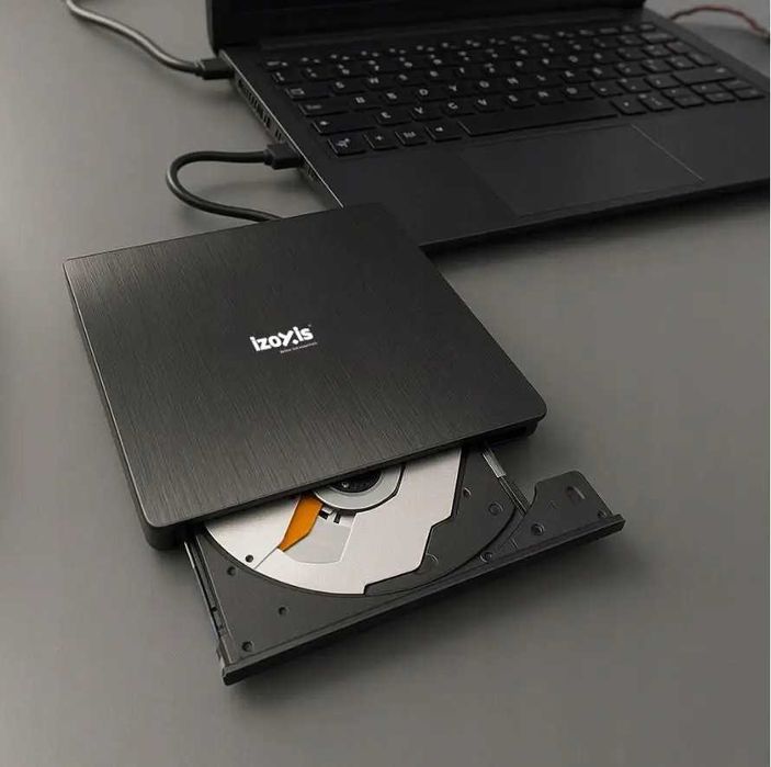 Портативний DVD-привід IZOXIS USB 3.0 CD-R RW для ноутбука або ПК