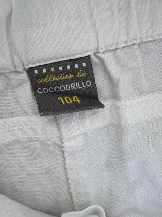 Białe spodnie Coccodrillo r. 104 szerokie bojówki bawełna