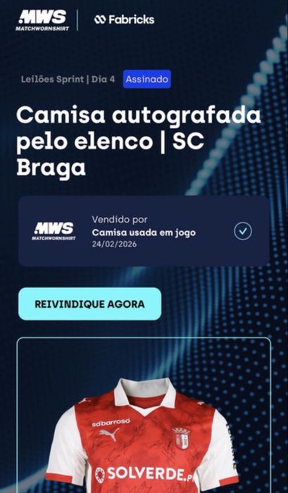 camisola oficial autografada plantel do Sporting Clube de Braga 25/26