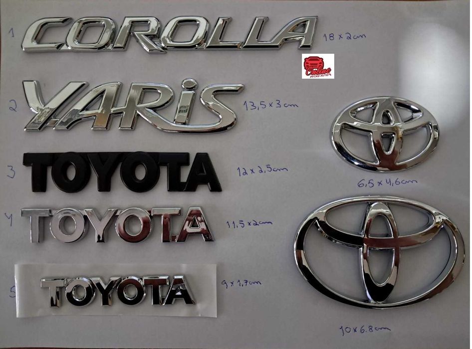 Emblema Logotipo Letras Toyota Corolla Yaris Novo
