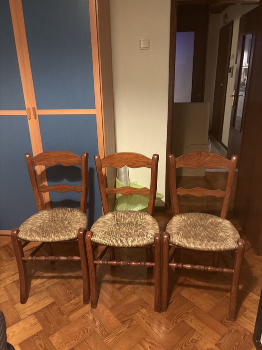 Conjunto Cadeiras de Madeira e Verga
