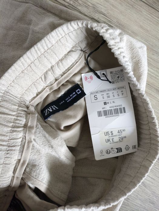 zara шорти бермуди з візкози і льону