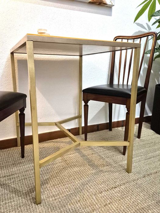 Mesa de Jogo / Mesa de Apoio / Damas / Latão / Lazer