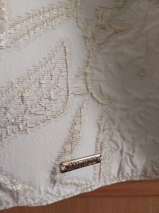 Elegancka suknia śmietanka wyszywana zlotem