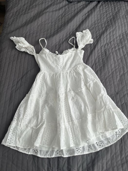 Sukienka koronkowa letnia biała 36/S