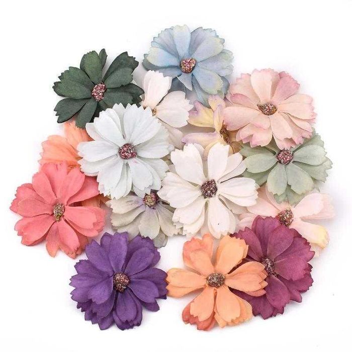 Штучні шовкові квіти, скрапбукінг, вінок, вироби-25 шт
