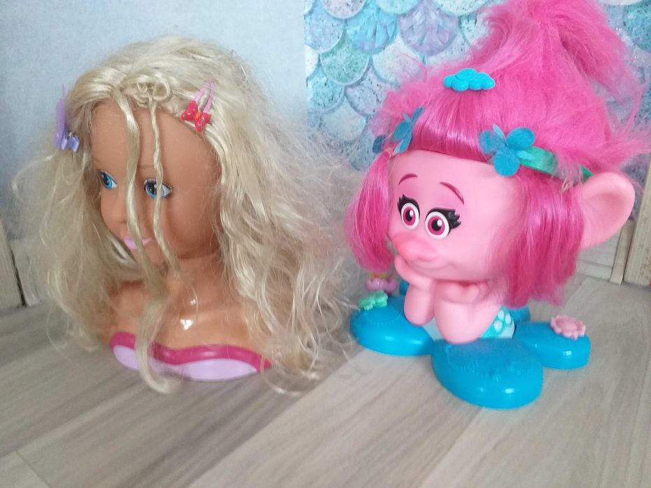 Lalka głowa do czesania + głowa Poppy Trolle