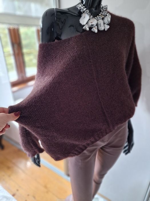 Sweter Moherowy oversize czekoladowy brąz kolory Nowy! Uniwersalny