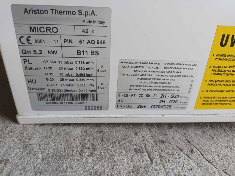 Bojler podgrzewacz wody ariston 42litry